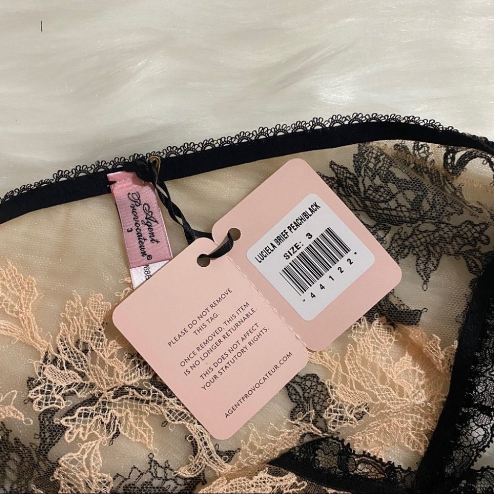 Agent Provocateur Luciela Peach Black Brief NWT $165 *SALE* - Picture 16 of 16
